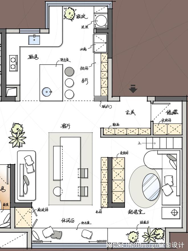 80㎡大平层主打舒适起居空间凯发k8国际140㎡秒变1(图3)